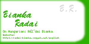 bianka radai business card